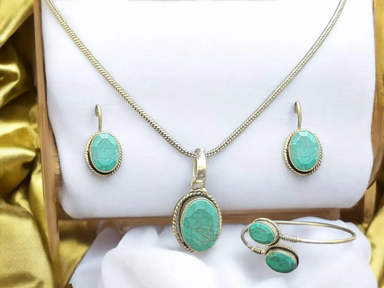 Turquoise Stone Oxidised Jewellery Set