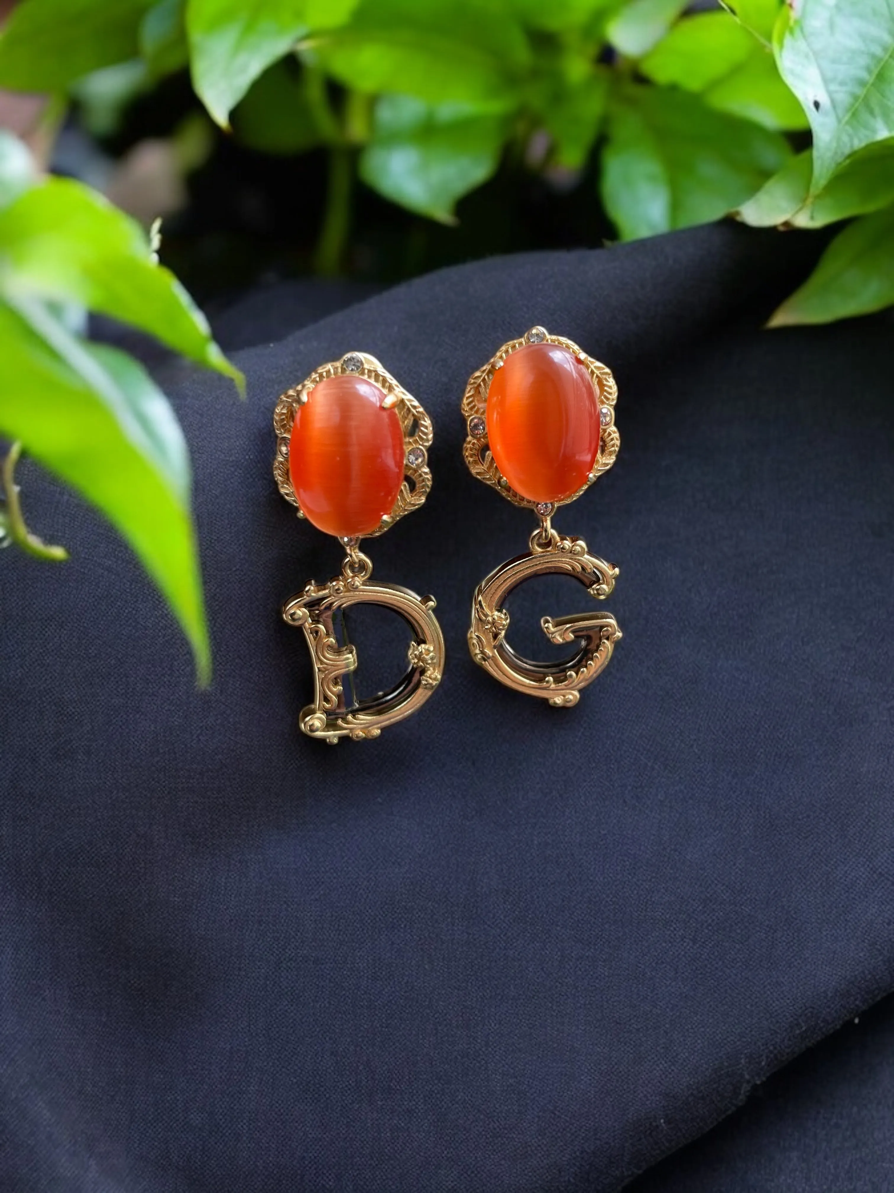 Amber Luxe Bold Alphabet Drop Earrings